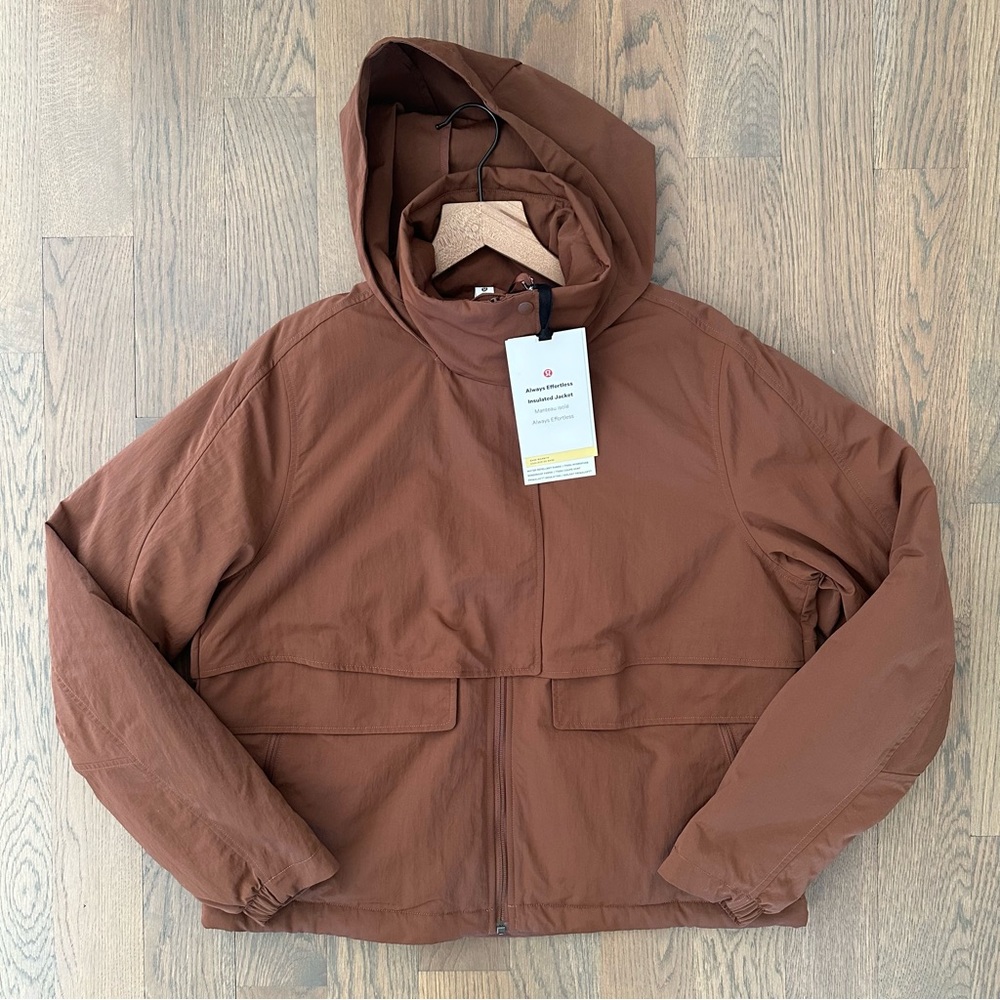 NWT Lululemon Women's Always Effortless Insulated Jacket Roasted Brown Size 6